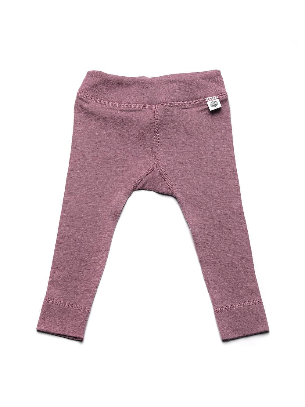 Legging bébé en laine mérinos non traitée, vêtement naturel et respirant pour garder bébé au chaud sans surchauffe, vue de ace Couleur : Grape Shake