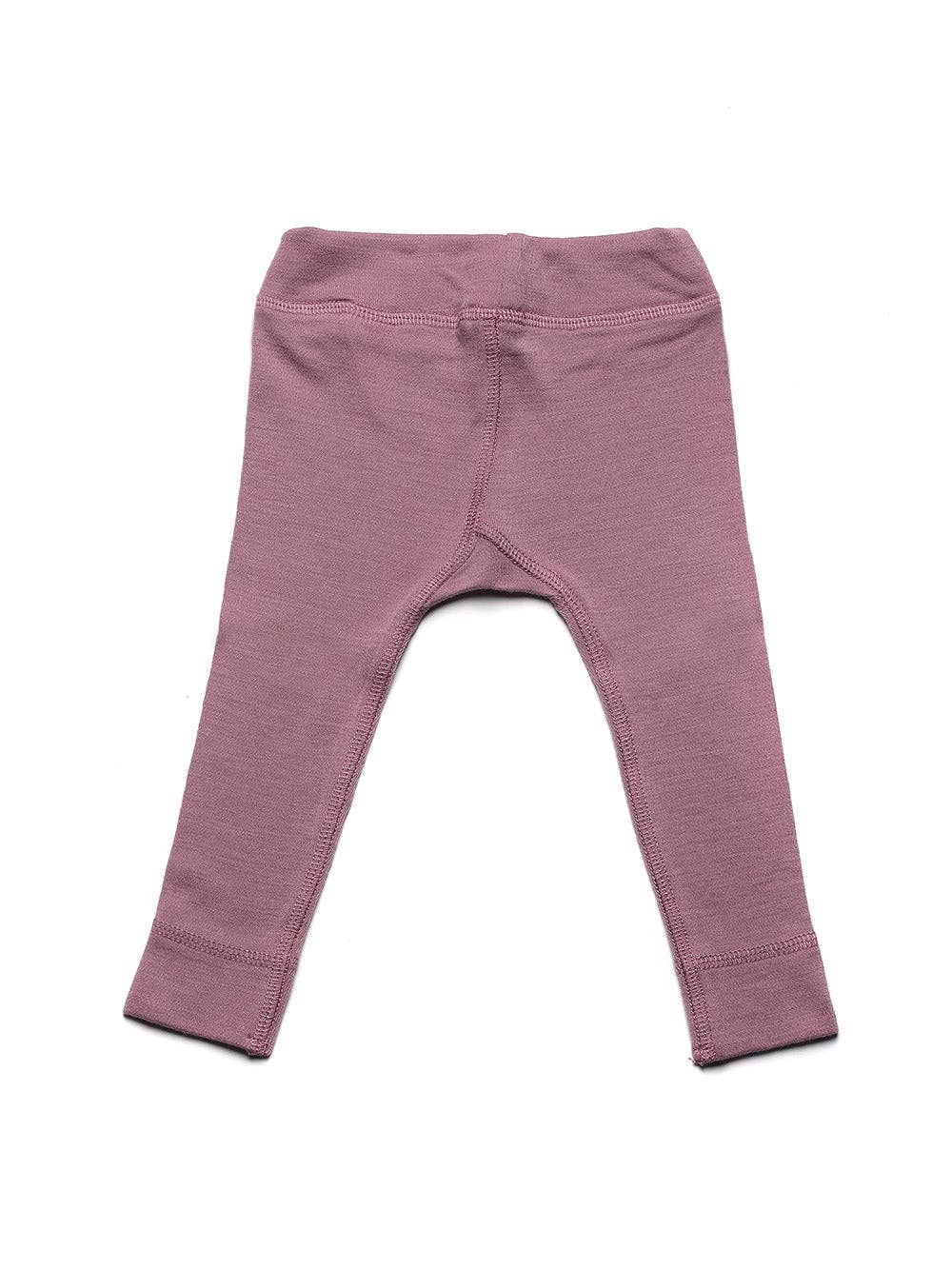 Legging bébé en laine mérinos non traitée, vêtement naturel et respirant pour garder bébé au chaud sans surchauffe, vue de dos Couleur : Grape Shake