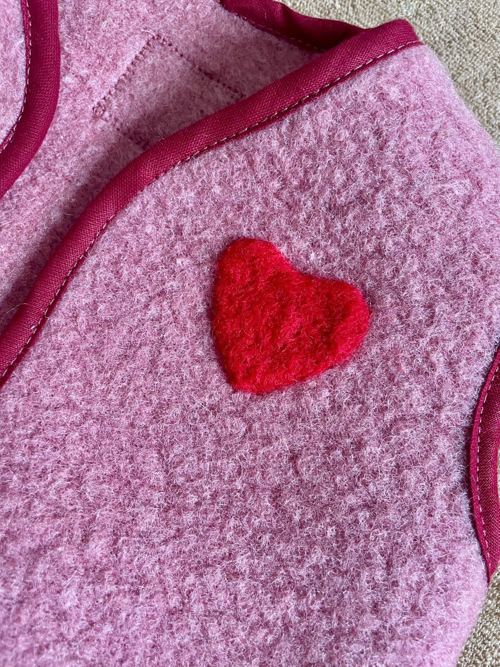 Gilet Wolly VERT · Laine upcyclée · Enfant 1–6 ans