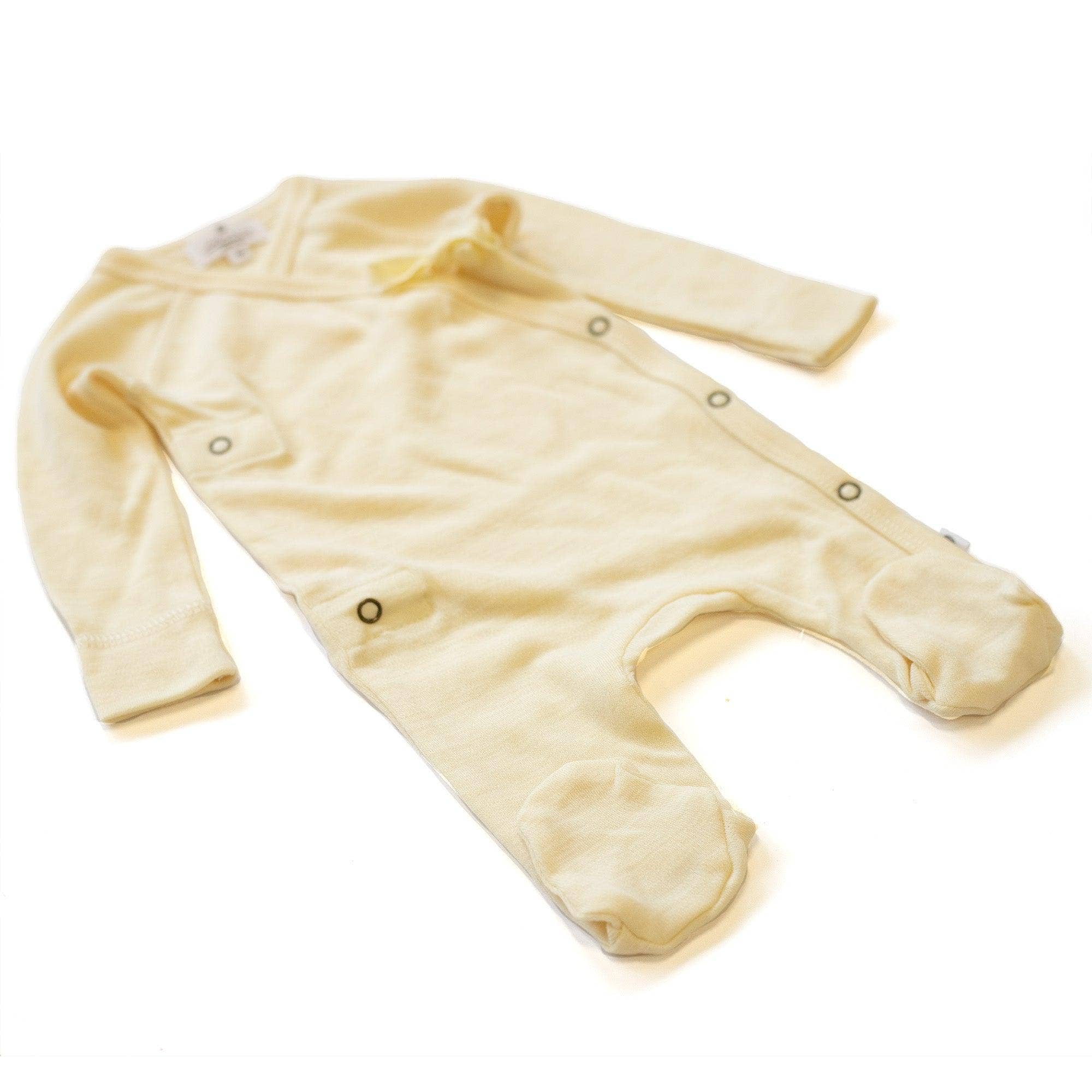 Combinaison bébé en laine mérinos non traitée, vêtement naturel thermorégulant pour l’extérieur et l’intérieur Couleur : Naturel